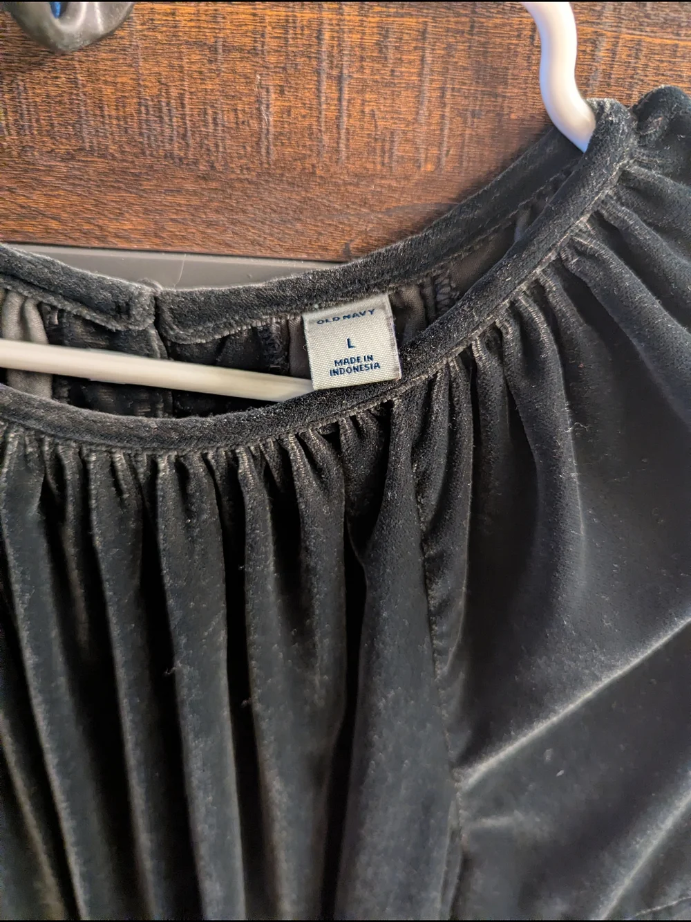 Old Navy Black Velvet Peasant Top